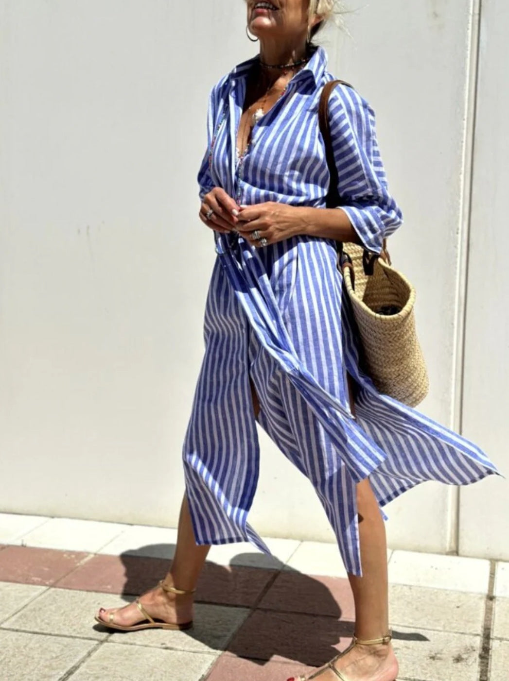 Veronica™ - Striped Shirt Dress