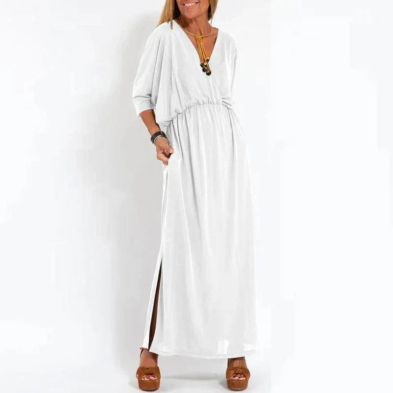 Rhea™ - High Waist Side Split Long Vintage Dress