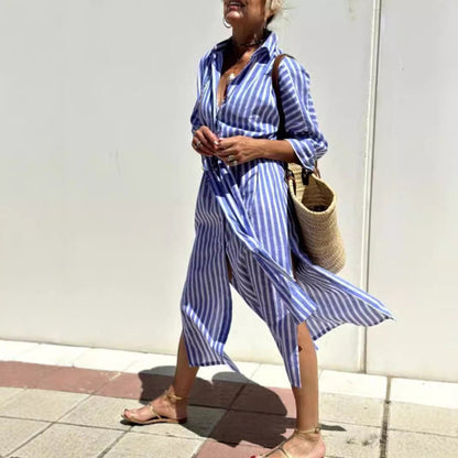 Veronica™ - Striped Shirt Dress